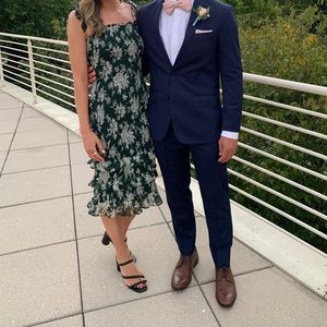 Size S Abercrombie green floral midi dress